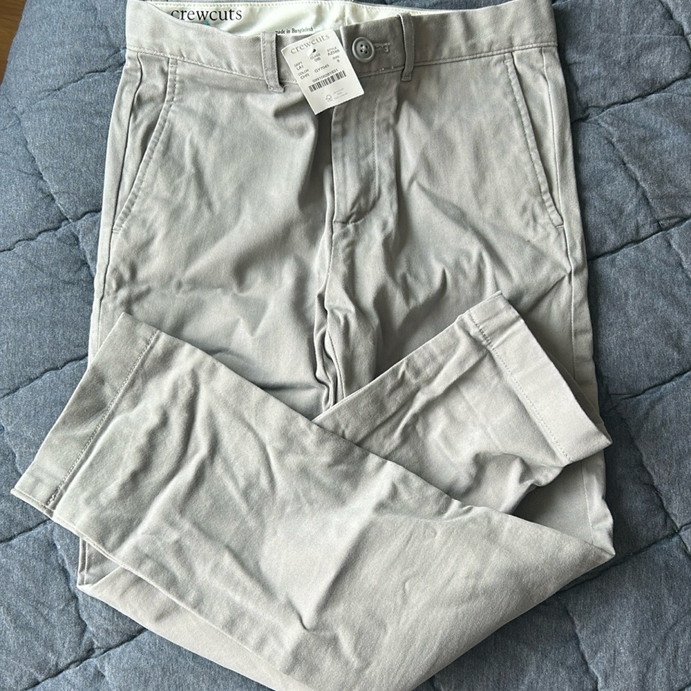 J Crew Boys Light Grey Stretch Chino